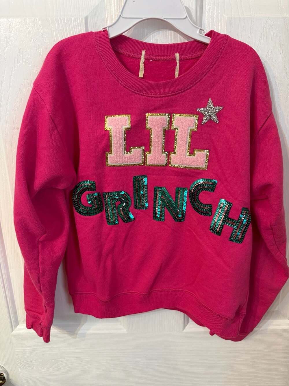 Judith March Lil Grinchy Pink Pullover Sweatshirt